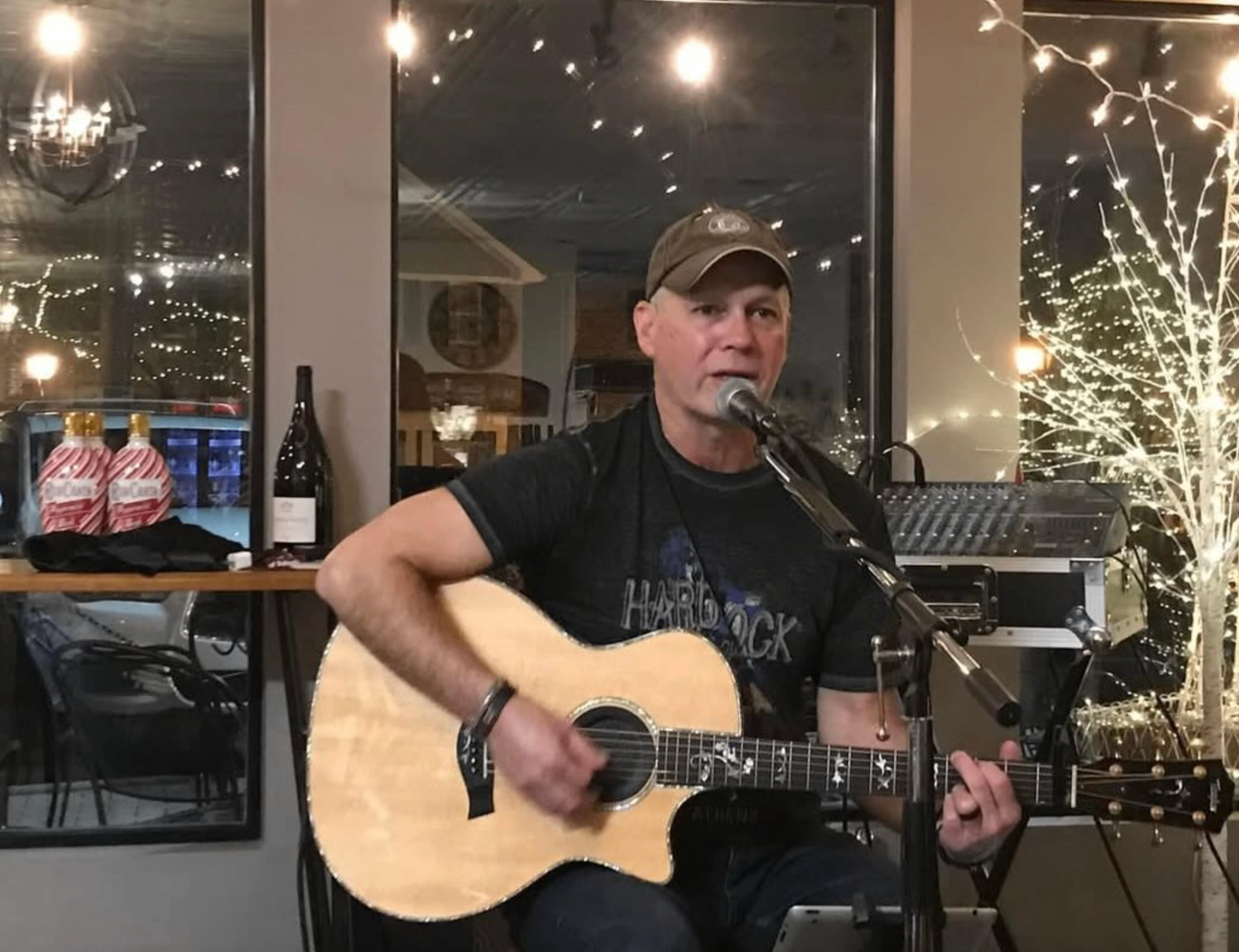 Guitarist performing live at Wine Not